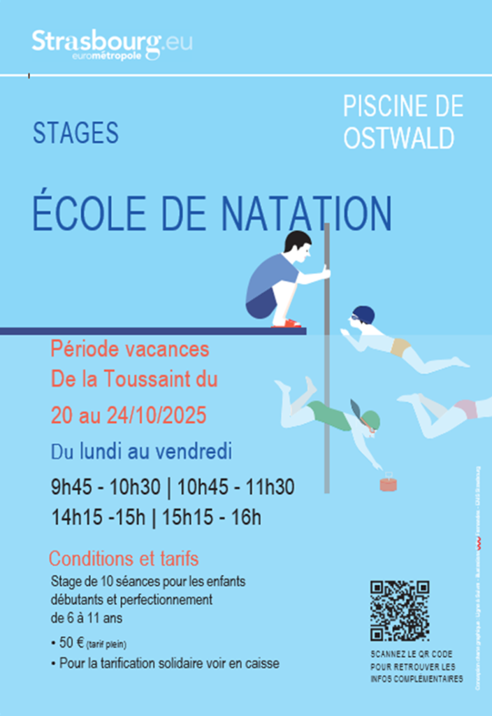 stage ecole natation vacances toussaint 2025
