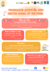 programme activités juin centre social et culturel d'ostwald