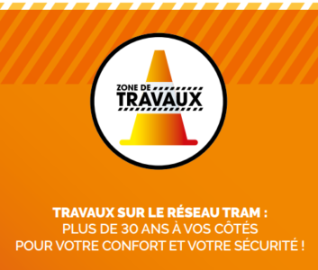 Travaux ligne de tram été 2025