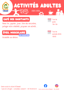 activités adultes au csc année 2025-2026