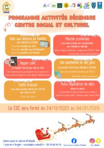 programme activités décembre CSC