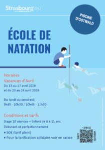 stage ecole natation vacances avril 2026