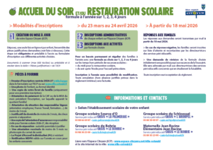 informatiques pratiques sur les modalités d'inscriptions accueil du soir et restauration scolaire pour la rentrée 2026-2027 à Ostwald