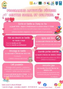 programme activités février CSC