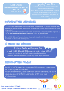 programme activités janvier CSC