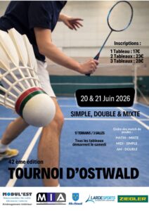 promotion affiche tournoi badminton d'ostwald en juin