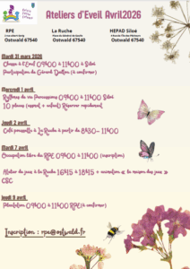 programme activités relais petite enfance d'Ostwald avril 2026
