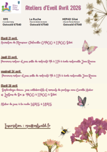 programme activités relais petite enfance d'Ostwald avril 2026