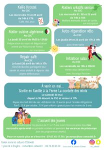 programme activités avril CSC