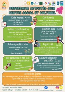 programme activités juin au CSC d'Ostwald