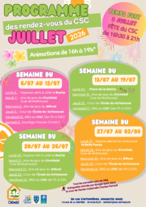 Programme des animations au Centre Social et Culturel en juillet