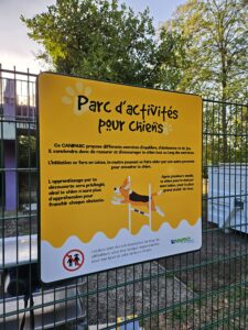 explicatif du parc d'activités pour chiens