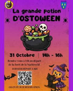affiche halloween à ostwald de 14h à 16h dans la forêt de la nachtweid sur inscription