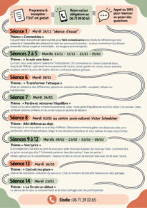 programme des seances atelier du corps au verbe